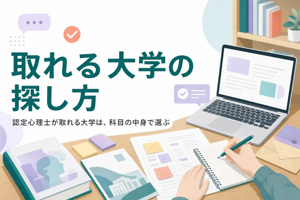 認定心理士が取れる大学の探し方を解説する記事のアイキャッチ