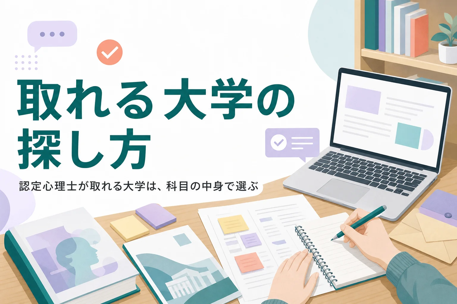 認定心理士が取れる大学の探し方を解説する記事のアイキャッチ
