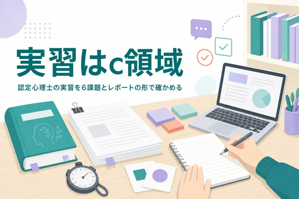 認定心理士の実習（c領域の心理学実験実習）の課題とレポートを紹介する記事のアイキャッチ