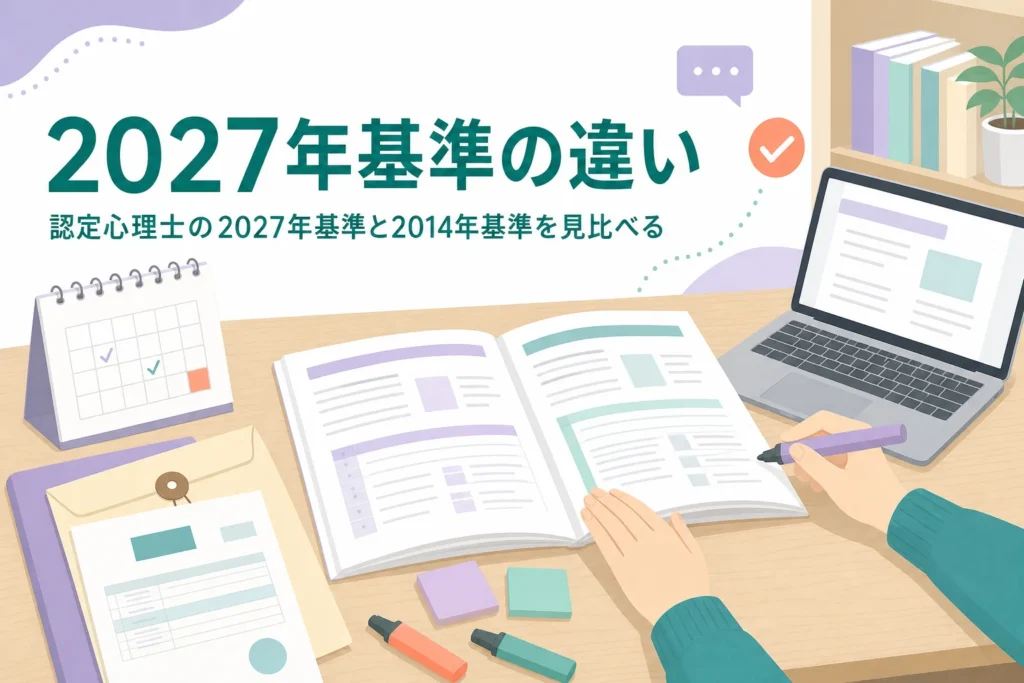 認定心理士の2027年基準と2014年基準の違いを紹介する記事のアイキャッチ