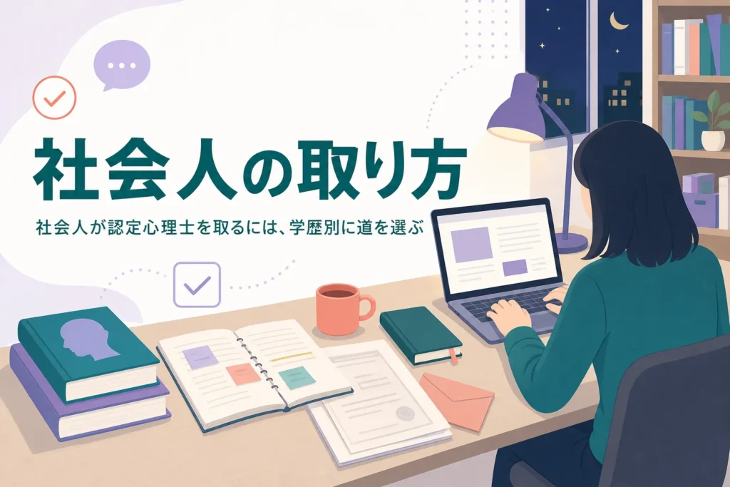 社会人が認定心理士を取る方法を解説する記事のアイキャッチ