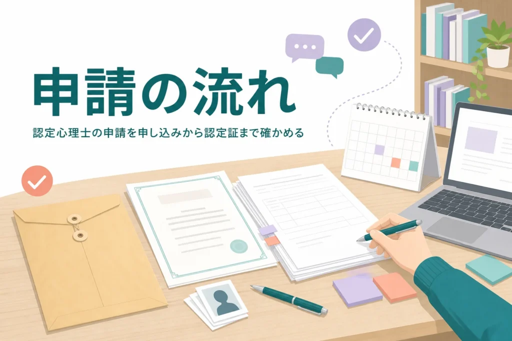 認定心理士の申請方法と、申し込みから認定証が届くまでの流れを紹介する記事のアイキャッチ