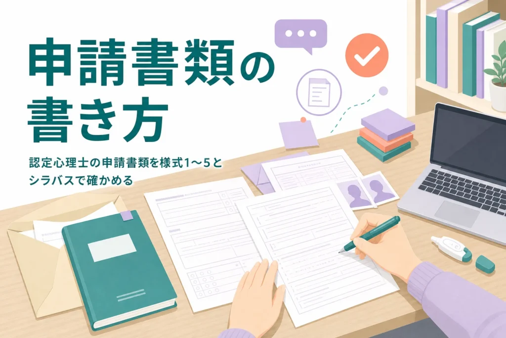 認定心理士の申請書類（様式1〜5・シラバス・成績証明書）の書き方を紹介する記事のアイキャッチ
