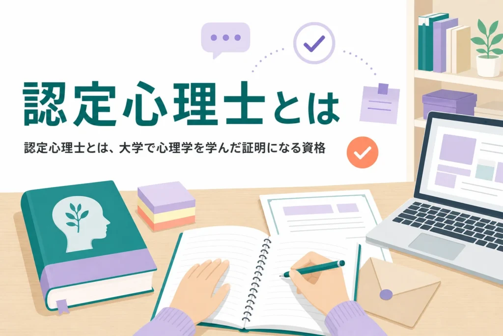 認定心理士とはどんな資格かを、意味・取り方・最初の一歩から解説する記事のアイキャッチ